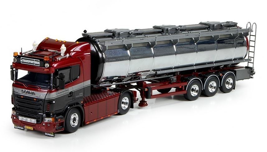 Scania R mit Tankauflieger Transportbrug Tekno 73452 Masstab 1/50 
