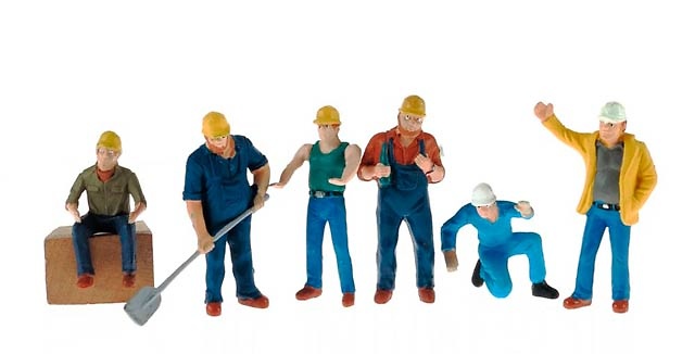 Set de figuras obreros serios, Conrad Modelle 99801 1/50 