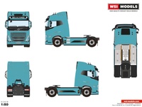 Miniatura camion Volvo fh5 globetrotter eléctrico 4x2 Wsi Models 04-2199 escala 1/50