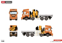 Scania R Highline CR20H 8x4 + palfinger pk 135.002 + ballast box Tage e Nielsen Wsi Models  01-4385 escala 1/50
