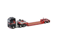 Volvo FH4 Globetrotter 6x2 Twinsteer low loader euro 2 axle, escala 1:50